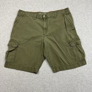 Eddie Bauer Cargo Shorts Men's 40x10 Specially‎ Dyed 100% Cotton Ripstop Green